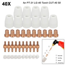 40x PT31 CUT40-50 Plasma Cutter Consumables Welding Cutting Nozzles For Parkside