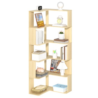 Corner Bookcase with Anti Drop Panel & Storage