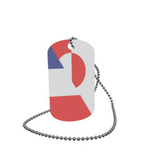 Dog Tag Flag Bunting Greenland-France Dog Tag Aluminium 30 x 50mm