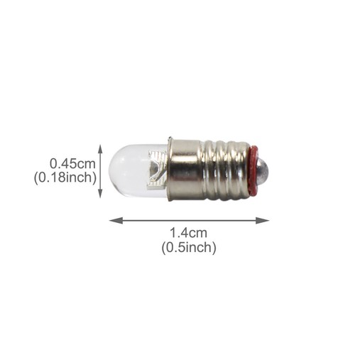 10 juegos de bombilla de tornillo LED blanca cálida y base de soporte E5 E5.5 12V-14V E505WMT - Imagen 3 de 7