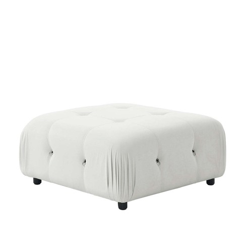 Foret 5 Seater Sofa Modular Arm Ottoman Tufted Velvet Lounge Couch Chaise Beige - Picture 10 of 13