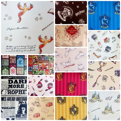 Harry Potter Hogwarts lizenzierte Baumwollstoffe PRO FETTVIERTEL kostenlos UK Post