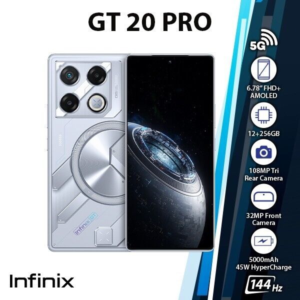 Infinix GT 20 Pro Android Cell Phone (12GB+256GB/Silver/Dual Infinix GT 20 Pro Android Cell Phone (12GB+256GB/Silver/Dual