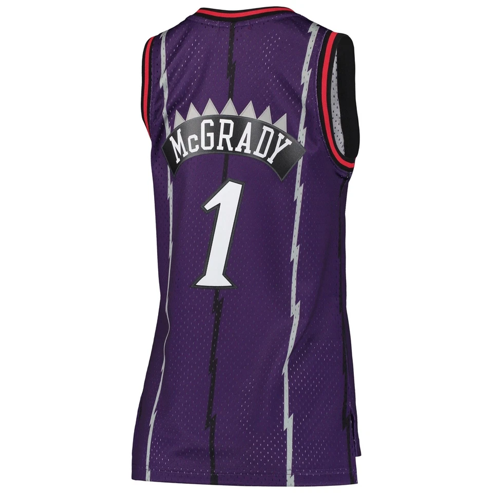 Camiseta deportiva para mujer Toronto Raptors Tracy McGrady Mitchell & Ness púrpura 1998-99 HWC Foto 3 de 3