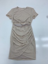 Shein Womens Ivory Waffle Knit Open Front Dress Size Medium