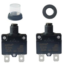 Genuine KUOYUH Thermal Circuit Breaker 30A 125/250VAC 32VDC Push-to-Reset 2-pack