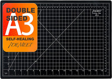 18" X 12" Self-Healing Double-Sided Cutting Mat for Craft, Sewing, Hobby, Black