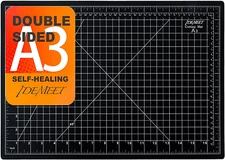 18" X 12" Self-Healing Double-Sided Cutting Mat for Craft, Sewing, Hobby, Black