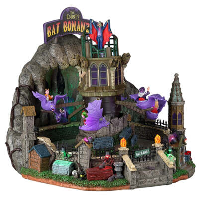 Lemax - The Count's Bat Bonanza - Spooky Town Halloween Animation 2022 - 24933