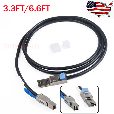 External Mini-SAS HD Cable Assemblies SFF-8644 to SFF-8644 30AWG 1-2 Meters
