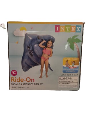 INTEX Inflatable Ride On STINGRAY Swimming Pool Float Toy 74'' x 57'' NEW HUGE!!