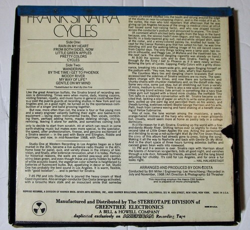 Frank Sinatra: Cycles Reel to Reel Reprise FST 1027 Reprise 1968 4 Track 7 1/2 - Picture 2 of 7