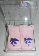 Kansas State University K-State KSU Wildcats Logo Newborn Baby Booties Socks
