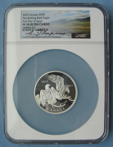 2023 Canada $30 Striking Bald Eagle 2 oz .9999 Silver NGC PF70 UCAM FDOI w/ box