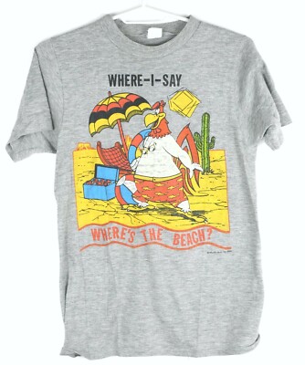 Artex Looney Tunes true vintage T-Shirt 1986  Gr M Foghorn Leghorn Grau