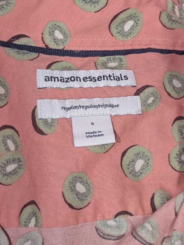 Amazon Essentials Button Down S Men's Pink Kiwi P… - image 5