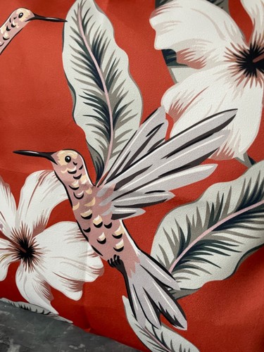 Vibrant Orange Lily & Bird Cushion Cover - Exotic Home Décor 43cm x 43cm - Picture 7 of 10