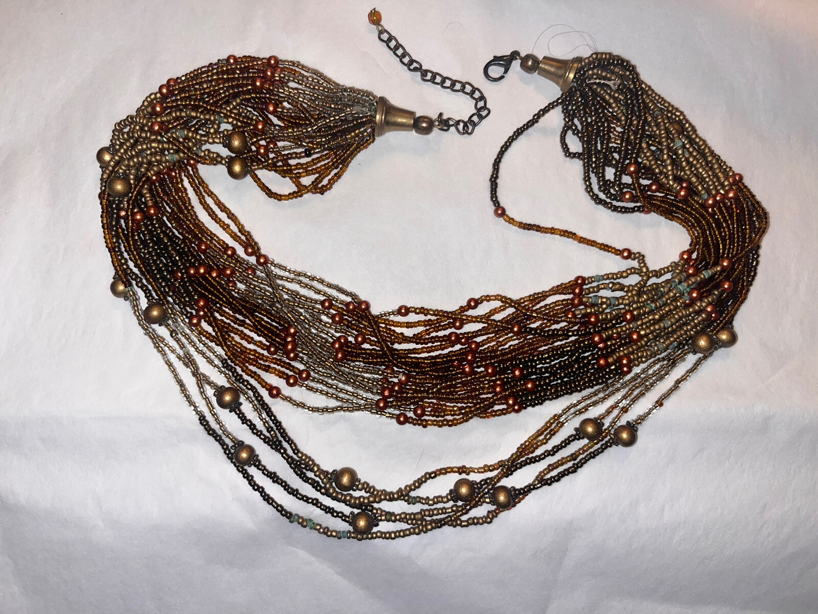 MULTI STRING NECKLACE, STRUNG WITH SMALL MULTI CO… - image 3