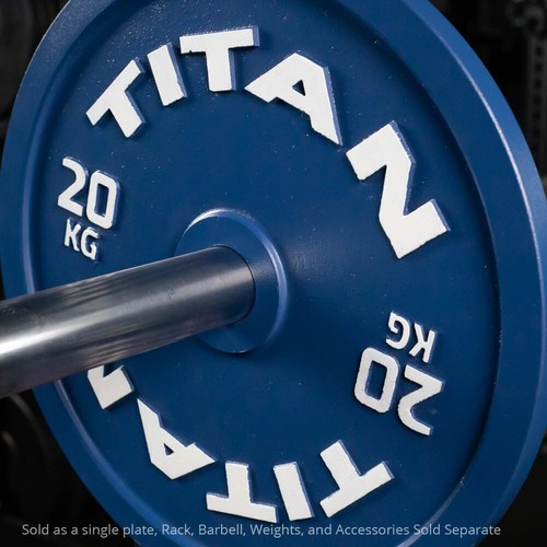 Placa de levantamiento de pesas Titan Fitness 20 kg olímpica de acero calibrado, individual - Imagen 5 de 6
