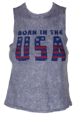 American Rag Junior Grau Blur Born IN The USA Graph Licht Tank Top XXS