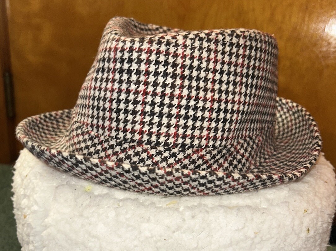 3 Men’s Fedoras-Solid Black, Houndstooth, Plaid-V… - image 2