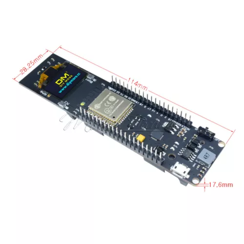 0.96 inch OLED ESP32 WiFi Bluetooth 18650 Yellow&Blue CP2102 Development Board