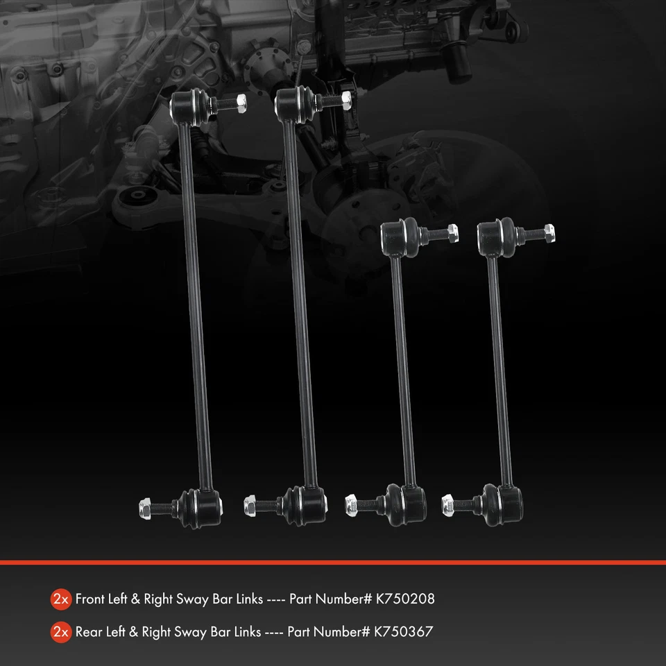4x Link de barra estabilizadora dianteira e traseira para Land Rover LR2 2008 2009 2010 2011-2014 - Imagem 2 de 4