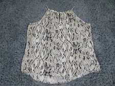 Maurices Top Womens XL Beige Rayon Snakeskin Print Keyhole Cami Flowy Short