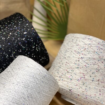 Pailletten BAUMWOLLMISCHUNG Konengarn Hand Maschinenstricken GRATISVERSAND