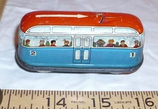 TECHNOFIX TROLLEY CAR TIN WIND UP WORKS 1950s W. GERMANY