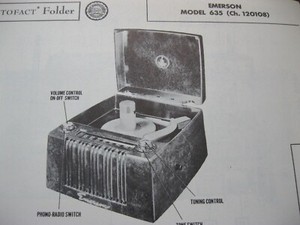 EMERSON 635 PHONOGRAPH PHOTOFACT