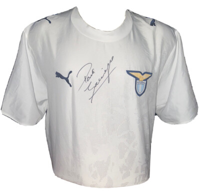 Signed Lazio Paul Gascoigne Retro Away Shirt Puma Rangers