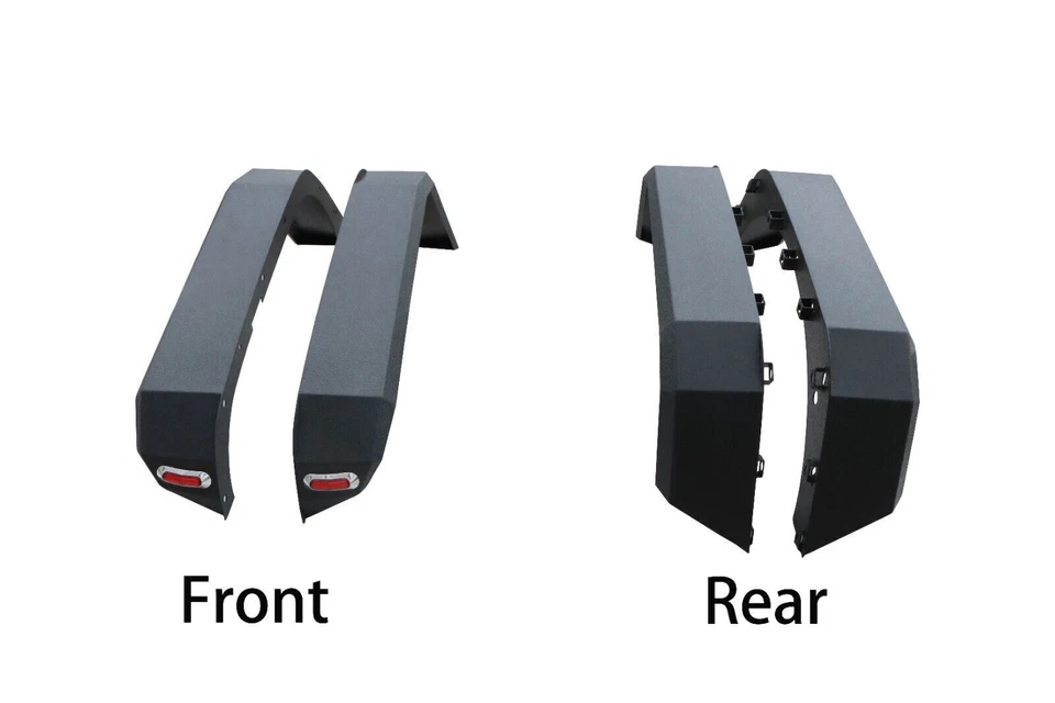 4pcs Front and Rear Fender Flares with LED Light Fits 07-17 Wrangler JK/JKU Foto 2 de 4