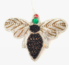 Black and Silver bead embellished Bee Bug Christmas Tree Door hanging decoration