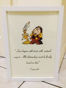 Beauty The Beast Disney Lumiere Cogsworth Quote Art Print Unframed Gift Ebay