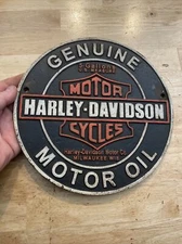 Harley Davidson Cast Iron Sign Plaque Motorcycle Garage Fatboy Collector 3 + LBS