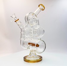 12 Zoll Extra Große Gelbe Recycler Glasbong Wasserpfeife Mit Schüssel