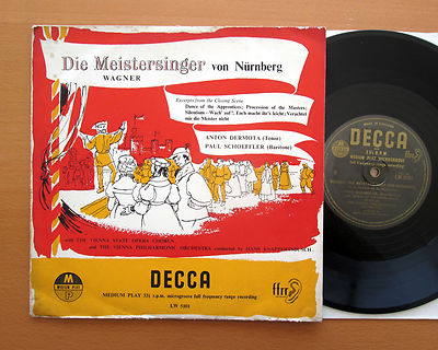 LW 5101 Wagner Meistersinger Excerpts Dermota Schoeffler Decca 10'' Black Gold VG