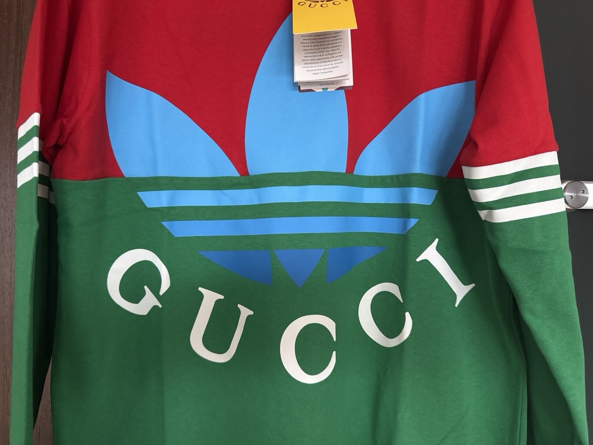 GUCCI X ADIDAS 722947 Cotton Long Sleeves T-Shirts Men's red