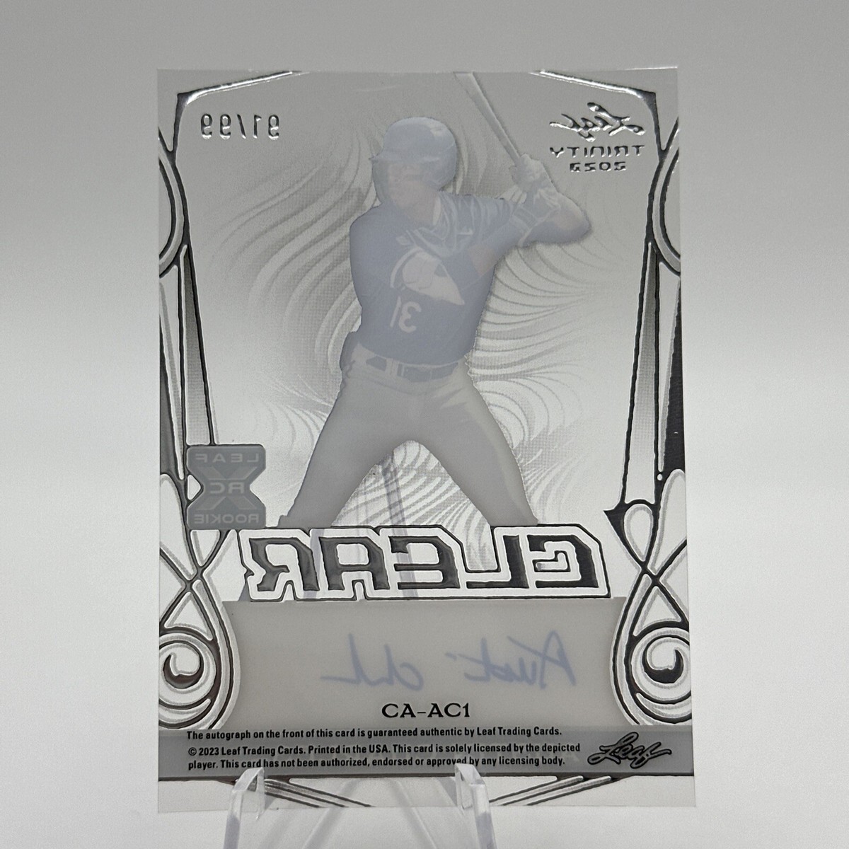 Austin Charles 2023 Leaf Trinity Auto Clear Autograph Blue /99