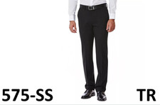 Men's J.M. Haggar  Premium Slim-Fit Flat-Front Stretch Suit Pants Black 34Wx32L