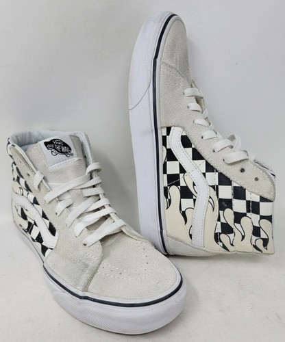 vans sk8 hi white flame