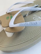 NEW Brasileras Unisex Flip Flop Sandal - Rubber Sz US 5 / EUR 36 - White