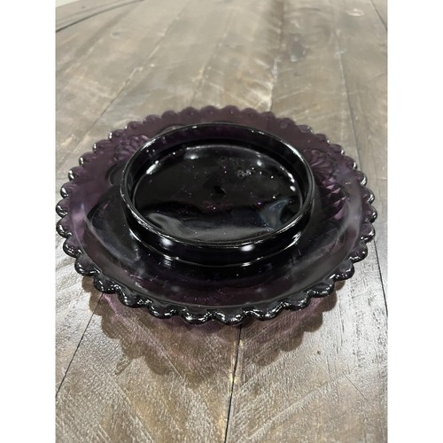 EAPG Purple Amethyst Butter Cheese Dome Croesus Riverside Glass Glows - Picture 5 of 12