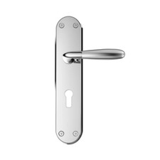 Capri Lock Latch Door Handle in Brushed Nickel (Pair)