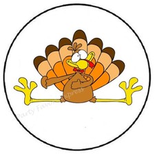 FUNNY SILLY TURKEY THANKSGIVING ENVELOPE SEALS LABELS STICKERS PARTY FAVORS