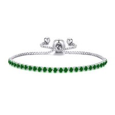 Green Tennis Friendship Slider Bracelet Created with Zircondia® Crystals