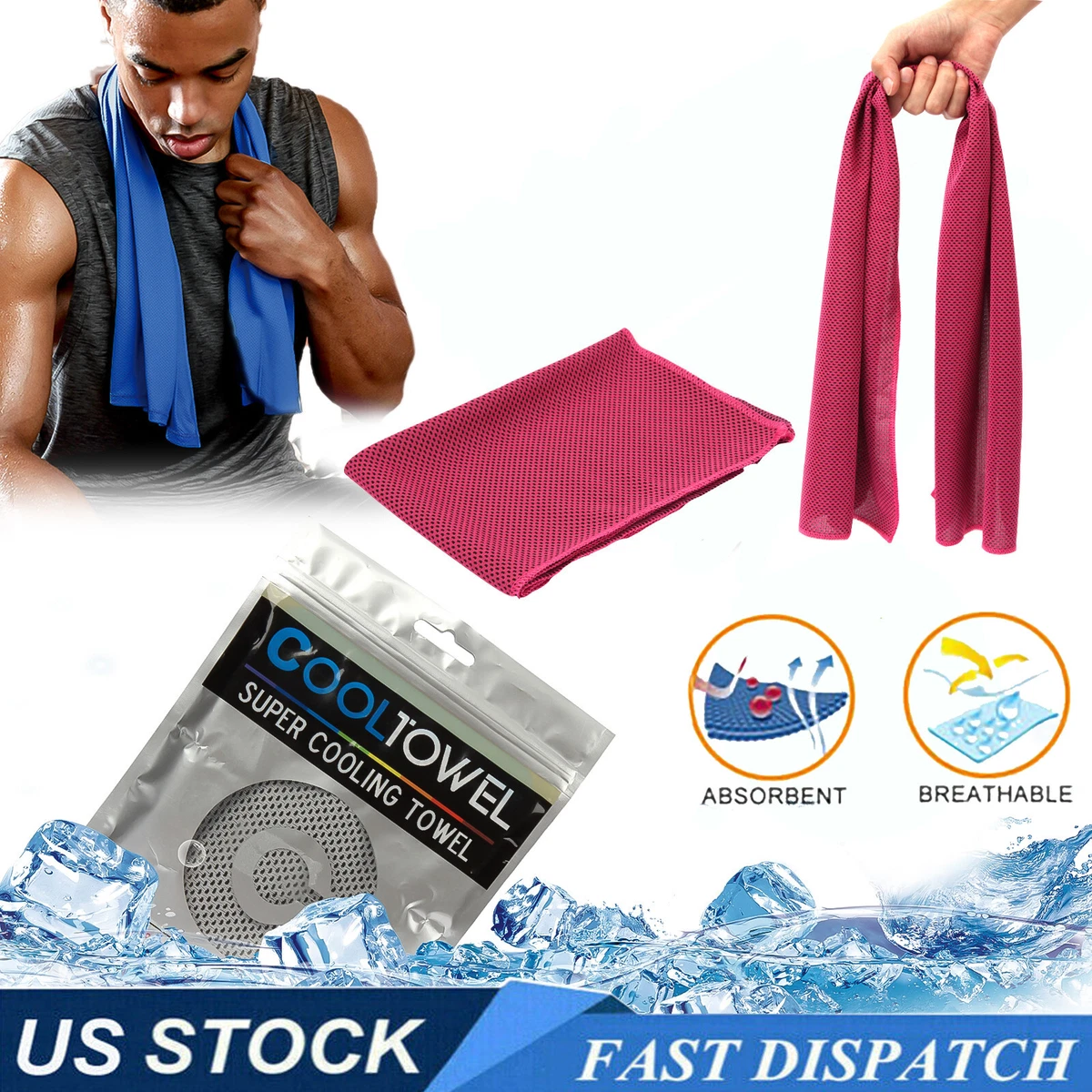 Cooling Towel Snap Cooling Neck Wrap Cold Towel for Sports Yoga