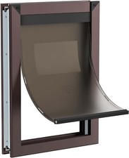 Large Coffee Dog Doors with Magnetic Flap, Rugged Aluminum Frame Doggie Doors