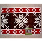 St Nicholas Square Fair Isle Bath Rug Cotton Red Brown Christmas Nordic Lodge 